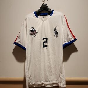 Ralph Lauren White Jersey with Blue and Red Details